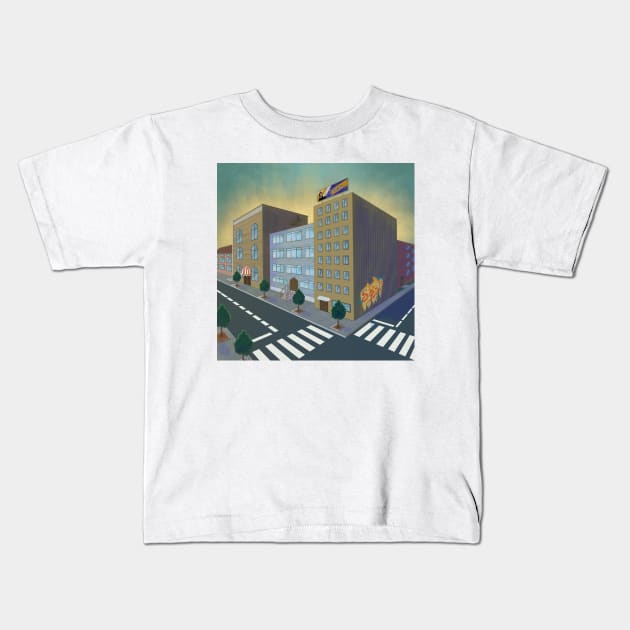 street perspective Kids T-Shirt by SosiCreatesArt